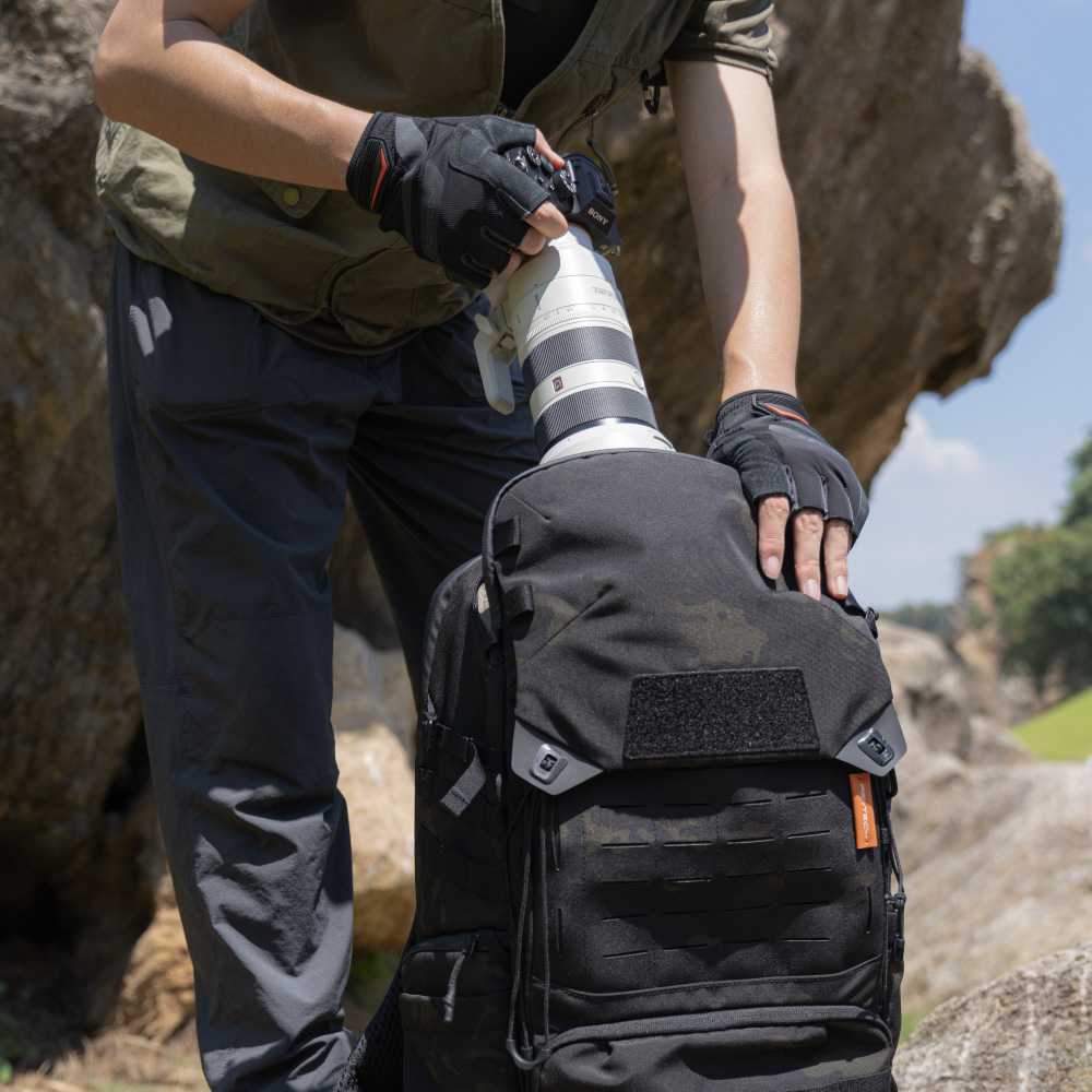 Kuprinė - PGYTECH OneMo Tactical Backpack 35L, vandeniui atspari, reguliuojamos petnešos, Tamsios Nakties Kamufliažas