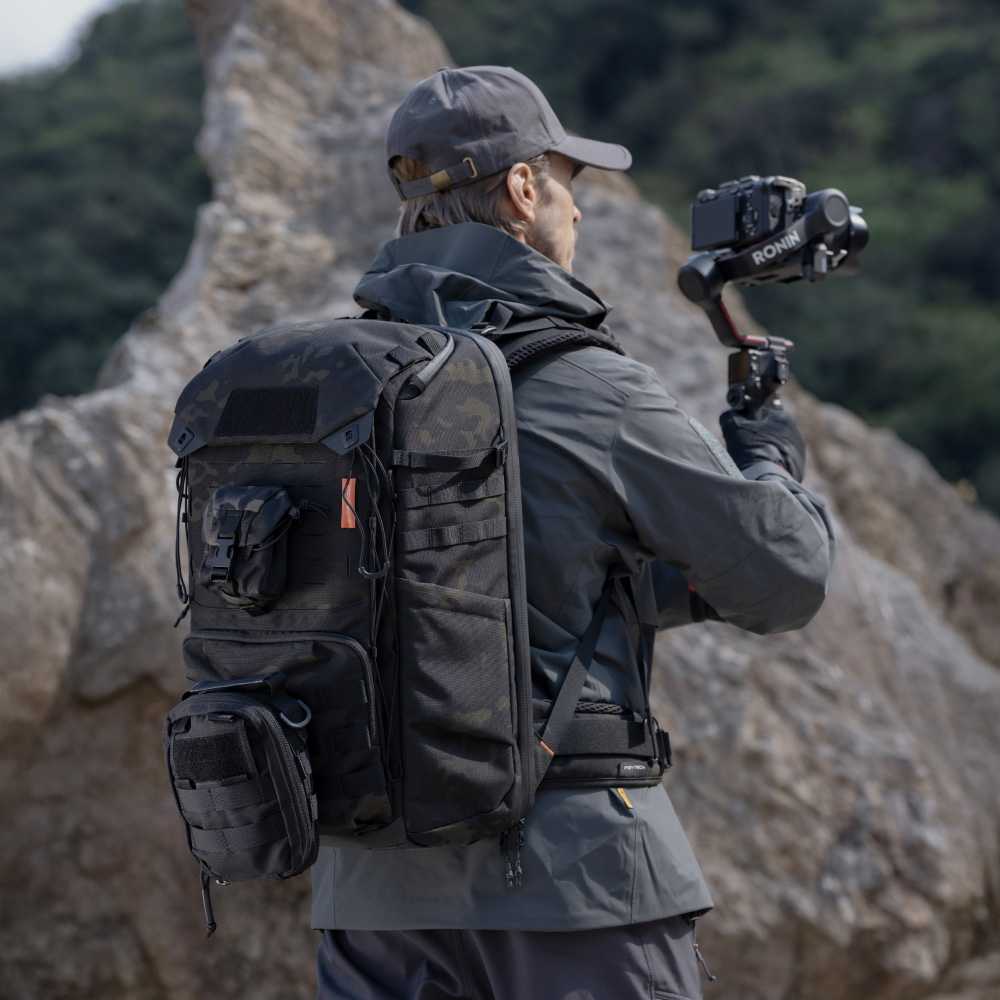 Kuprinė - PGYTECH OneMo Tactical Backpack 35L, vandeniui atspari, reguliuojamos petnešos, Tamsios Nakties Kamufliažas