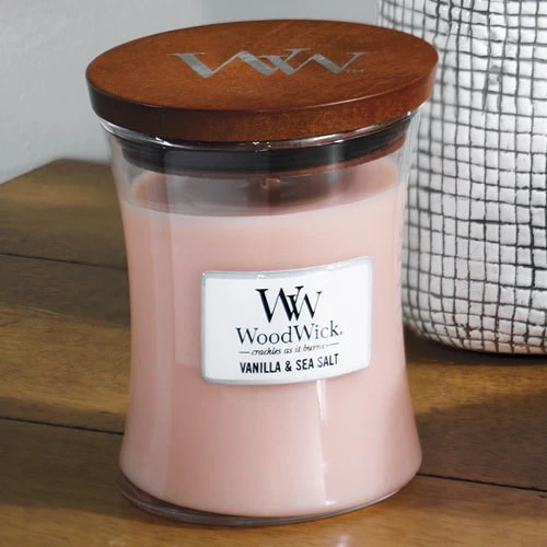 WoodWick Aromatinė žvakė (Vanilla & Sea Salt), 275 g