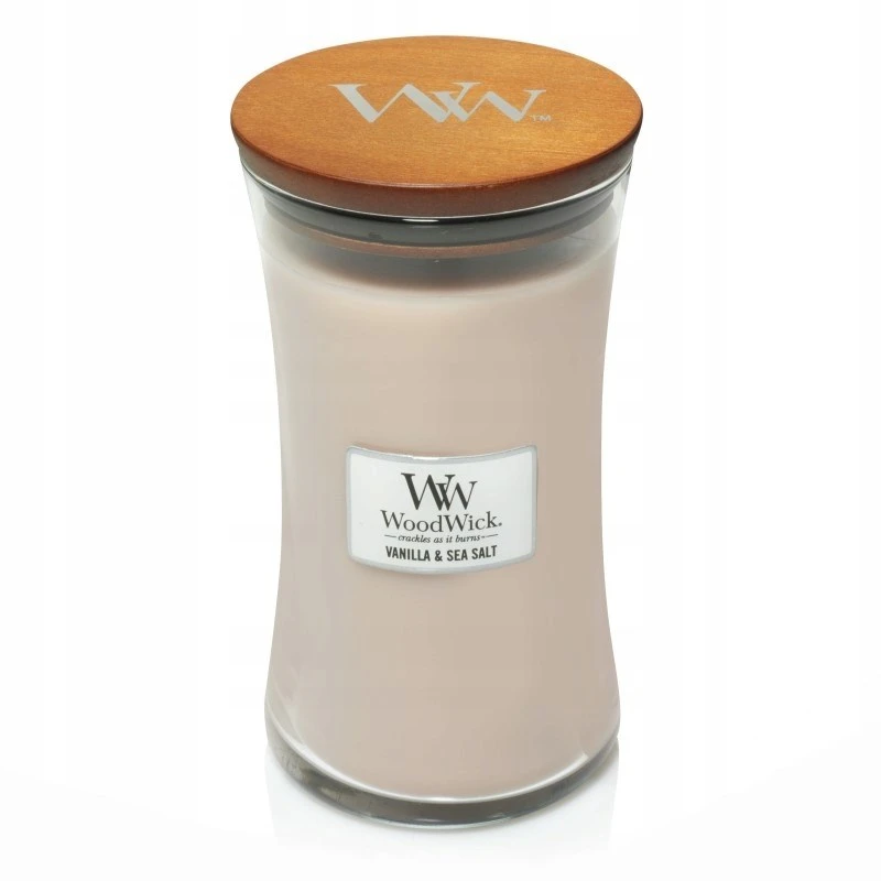 WoodWick Aromatinė žvakė (Vanilla & Sea Salt), 453,6 g