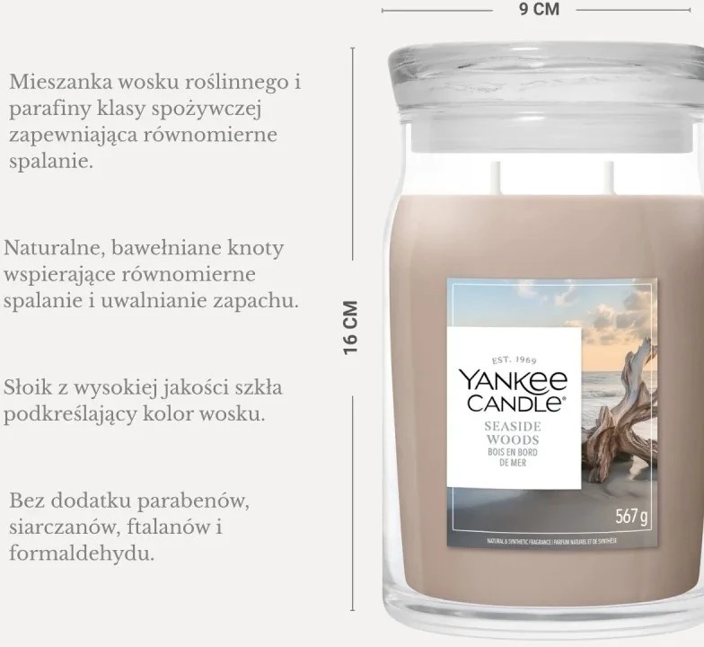 Yankee Home Yankee Candle Signature Seaside Woods didelė žvakė 567g