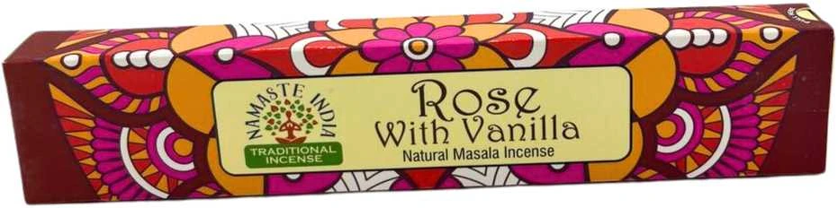 Orkay Smilkalų lazdelės Rose Vanilla Mandala Masala, Namaste India, 15g