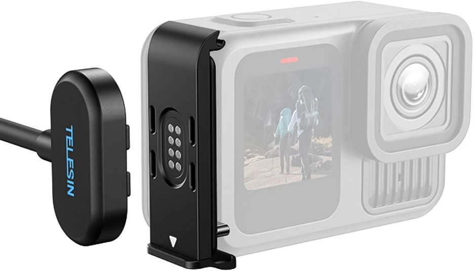 Telesin magnetinis įkrovimo adapteris su dangteliu, skirtas GoPro 9, 10, 11, 12, 13