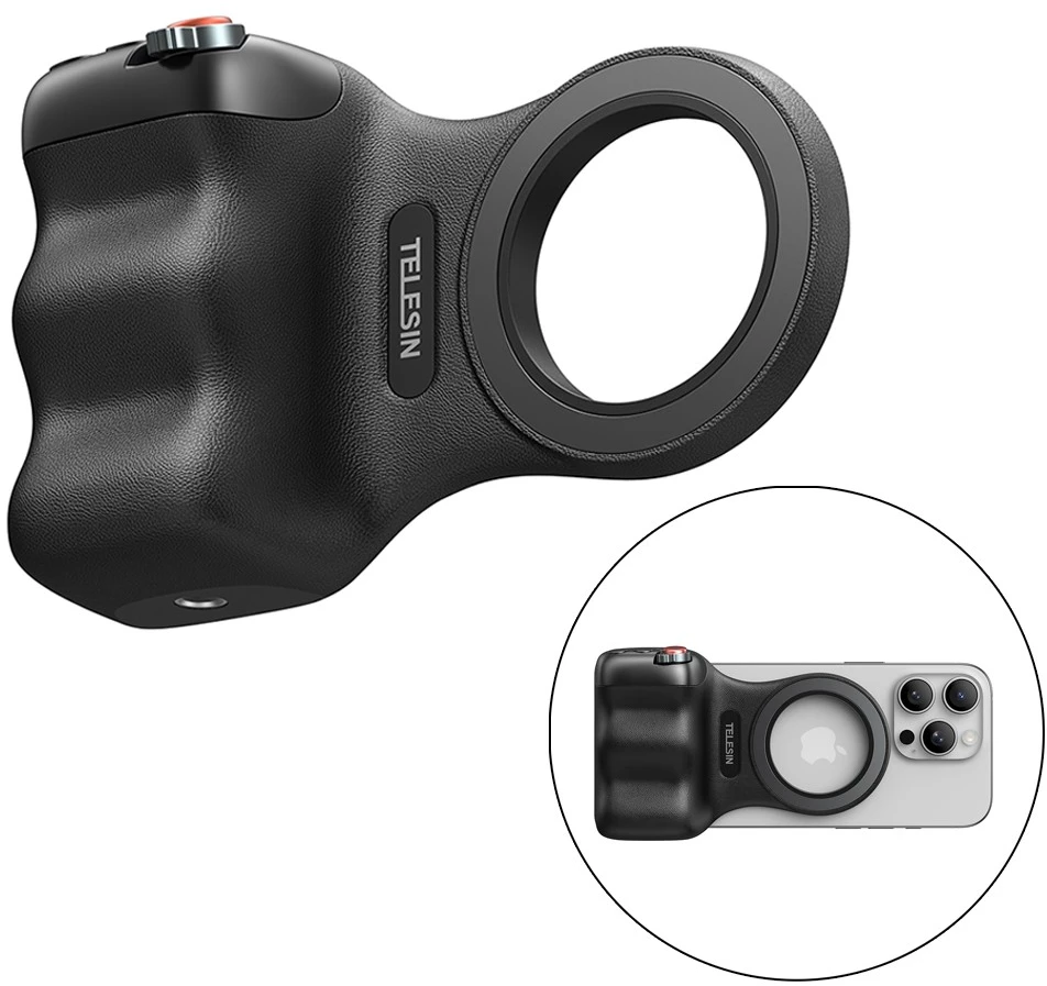 „Telesin MagSafe Fun Shot Grip2“ magnetinis laikiklis (juodas)