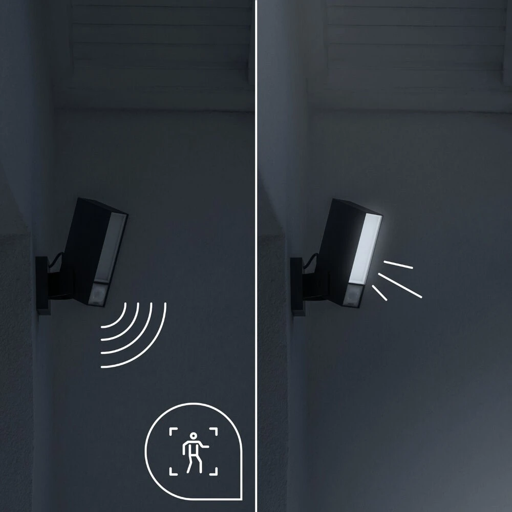 Lauko Sieninis Šviestuvas - NETATMO NOF Lauko Sieninis Šviestuvas 12 W LED 3500 K Juodas