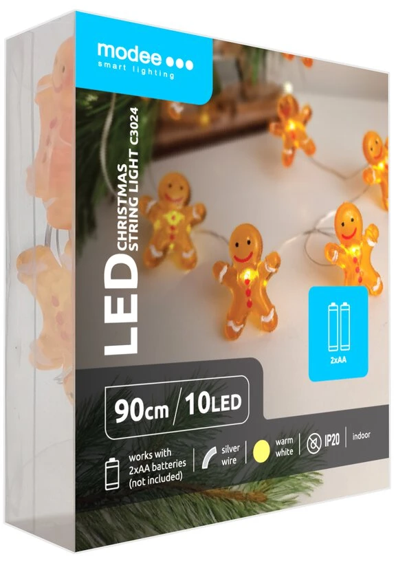 LED girlianda - Modee ML-C3024 0,9 m 10 LED šiltai balta