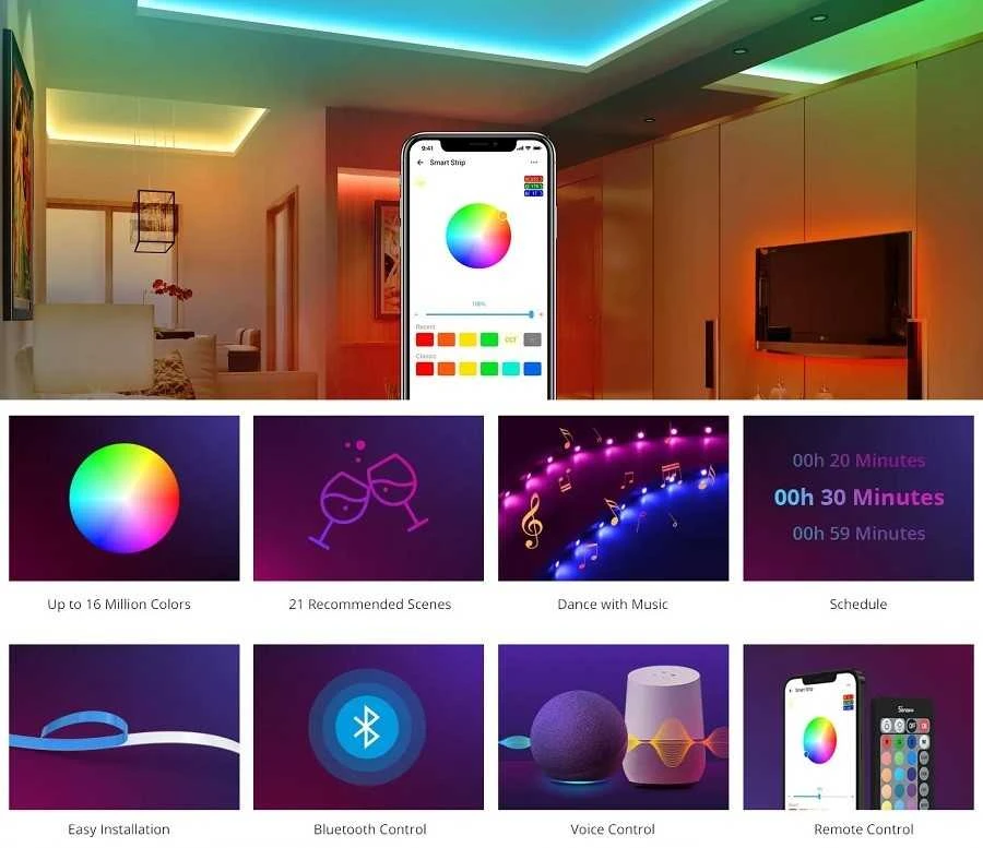 SONOFF L2 Lite Wifi LED juostos komplektas 5 metrų ilgumo