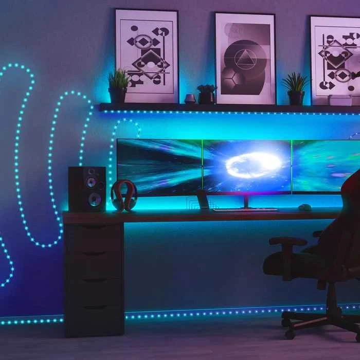 Lubinis šviestuvas „Twinkly Dots“ išmaniosios LED lemputės, 400 RGB (daugiaspalvės), 20 m, permatomas RGB laidas, 16 mln.+ spalvų
