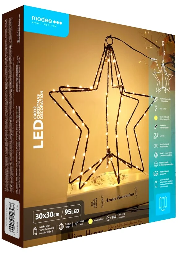 LED Lemputė - Modee C4032 30 cm 95 LED Šiltai Balta Žvaigždės Dekoracija