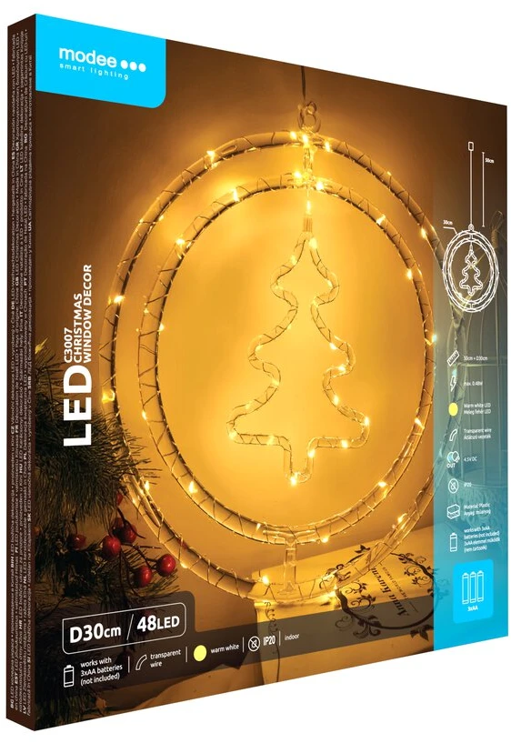 LED lemputė - Modee ML-C3007 šiltai balta 48 LED kalėdinės eglutės dekoracija
