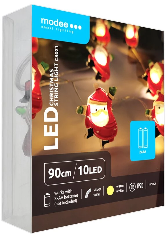LED lemputė - Modee ML-C3021 90 cm 10 LED šiltai baltos kalėdinės lemputės
