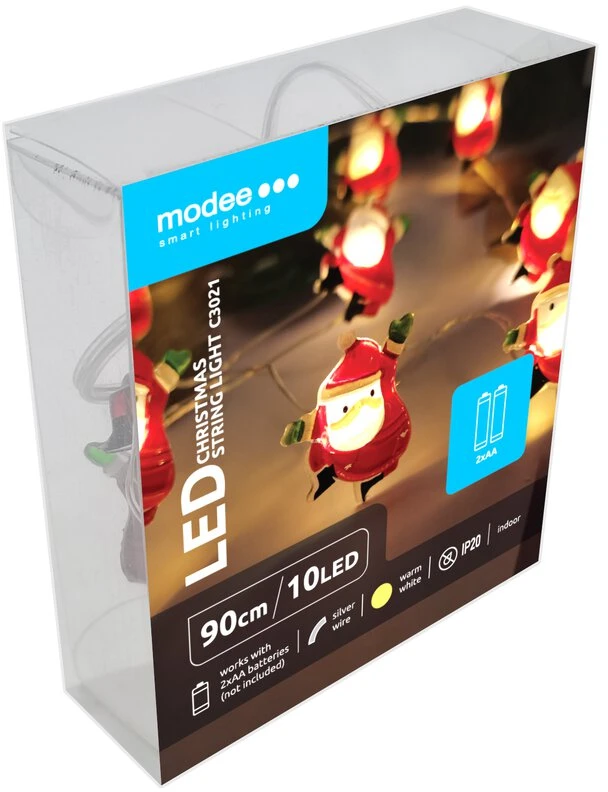 LED lemputė - Modee ML-C3021 90 cm 10 LED šiltai baltos kalėdinės lemputės