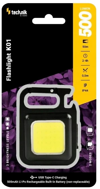 LED lemputė - Modee MT-K01 USB-C spaustukas, 500 lm, 500 mAh, magnetas, spaustukas, 61 × 45 × 20 mm, 45 g