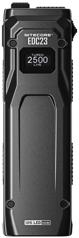 LED prožektorius - Nitecore EDC23, 2 500 liumenų, 280 m, 1 500 mAh, USB-C, OLED, IP54