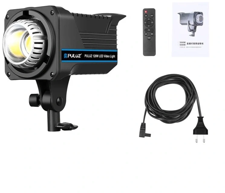 Puluz 120 W LED studijinis šviestuvas su spalvų temperatūros valdymu ir nuotolinio valdymo pultu