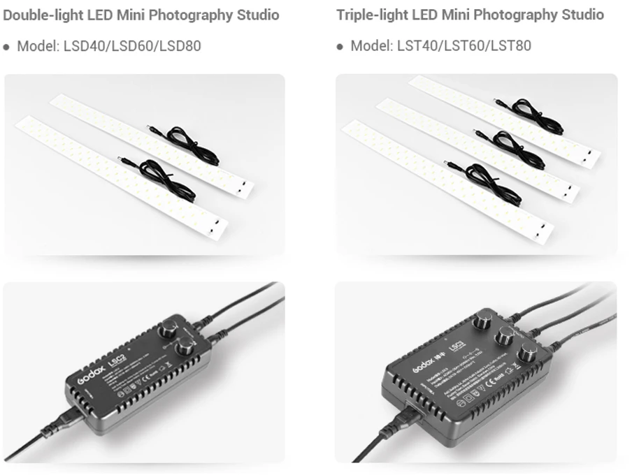 LED šviesa - Godox LST60 nešiojama LED mini fotostudija 60 × 60 × 60 cm
