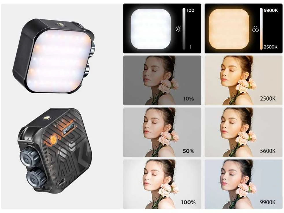 LED Šviesa - K&F Concept KF34.035 2500-9900K 2000mAh Įkraunama 40 LED