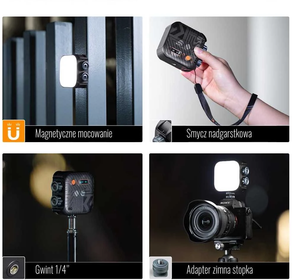 LED Šviesa - K&F Concept KF34.035 2500-9900K 2000mAh Įkraunama 40 LED