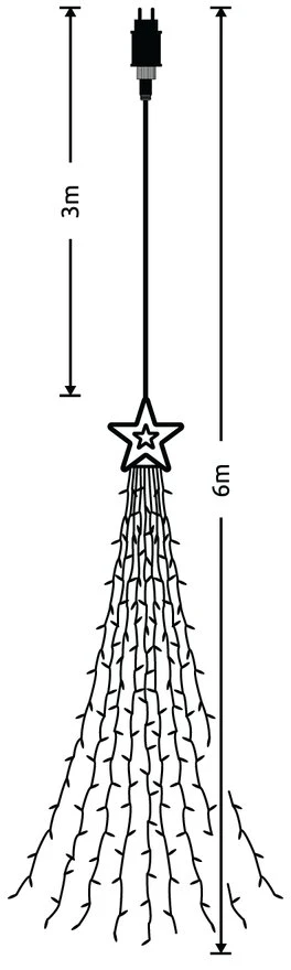 LED šviesa - Modee ML-C3001 300 LED 6 m žvaigždės šaltai balta、】【
