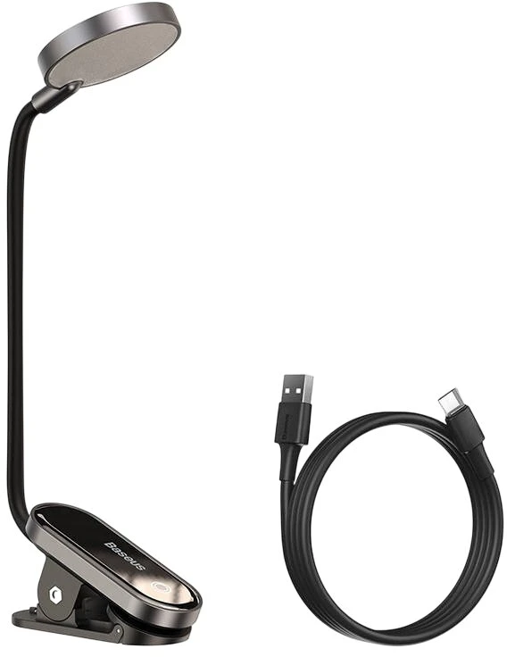 Baseus Prisegama skaitymo LED lempa, įkraunama USB, 3W, neutraliai balta
