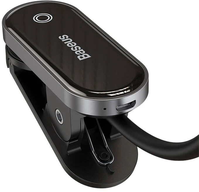 Baseus Prisegama skaitymo LED lempa, įkraunama USB, 3W, neutraliai balta