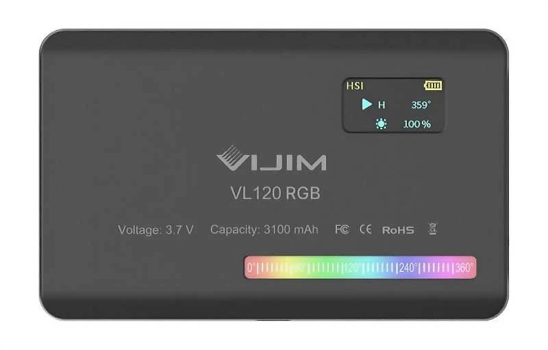 LED Šviestuvas Ulanzi VL120 RGB, WB (2500 K - 9000 K)