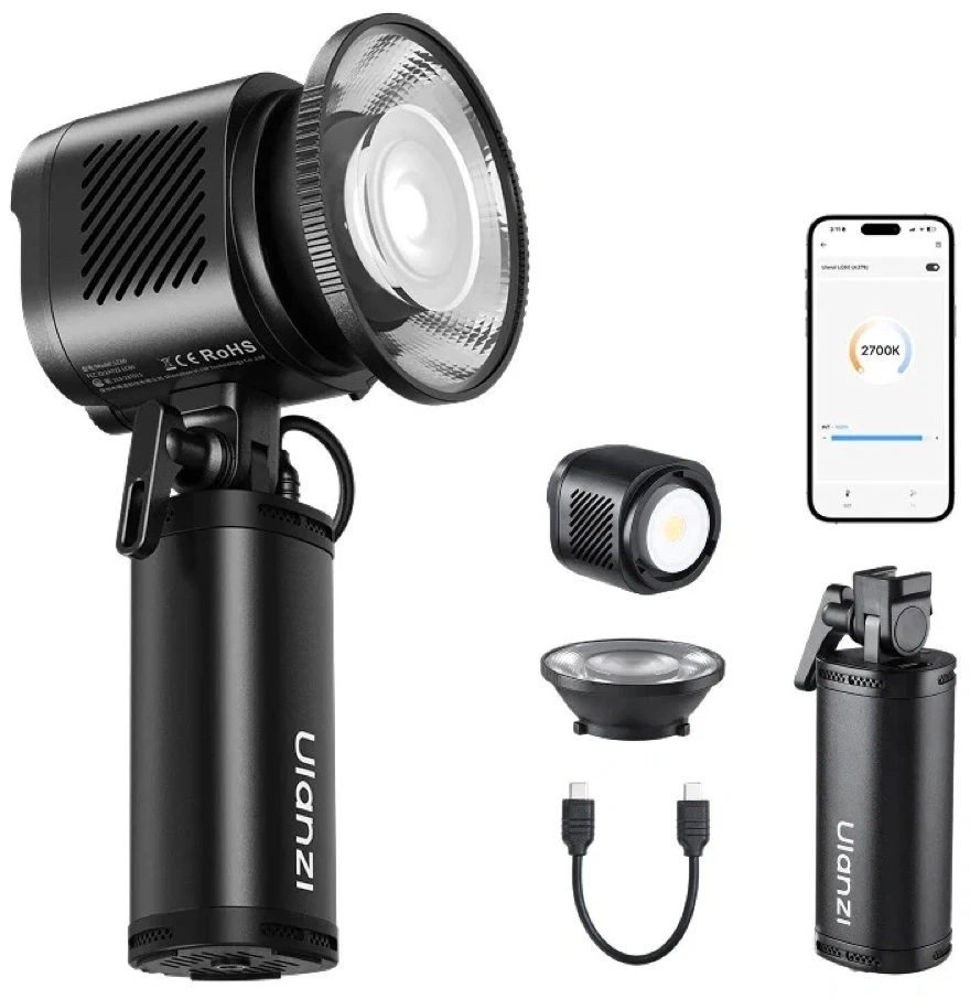 Multiblitz LED Vaizdo Šviesa - Ulanzi LC60 60 W „LightOn“ Dviejų Spalvų 2 700–6 500 K LED Blykstė, 13 Efektų