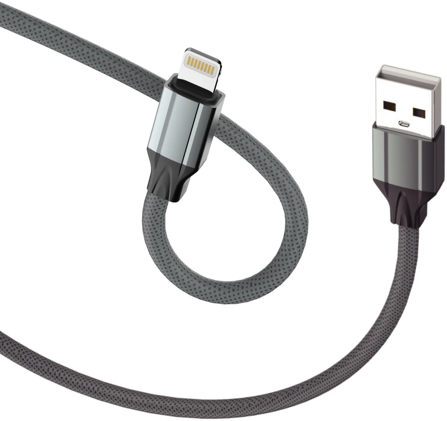 „Lightning“ Laidas - D-Fruit DF121 USB-A–„Lightning“ Laidas 2 m Pilkas