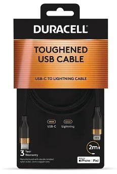 „Lightning“ Laidas - Duracell DRU5024A USB-C Į „Lightning“ Laidas 2 m