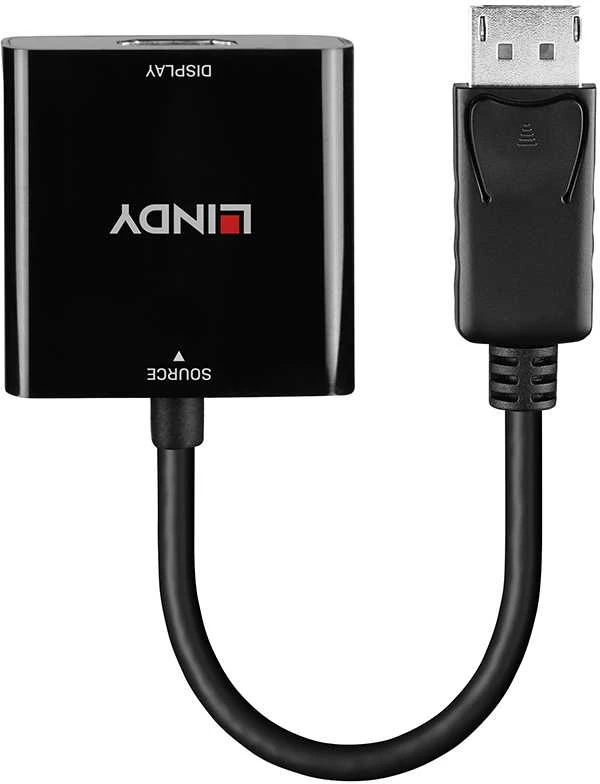 Adapteris - LINDY DisplayPort 1.2 į HDMI 4K 60Hz Aktyvus Adapteris Konverteris, 3840x2160@60Hz, 100 mm, Juodas