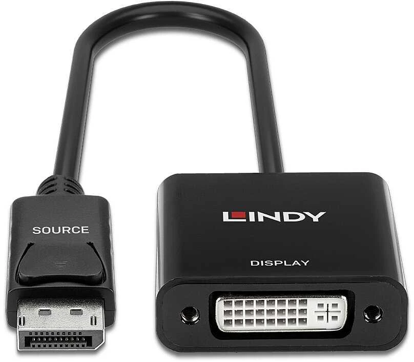 Adapteris - LINDY DisplayPort į DVI-D Aktyvus Adapteris Konverteris, 1920x1080@60Hz, 160mm, Juodas