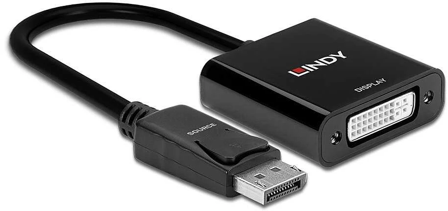 Adapteris - LINDY DisplayPort į DVI-D Aktyvus Adapteris Konverteris, 1920x1080@60Hz, 160mm, Juodas