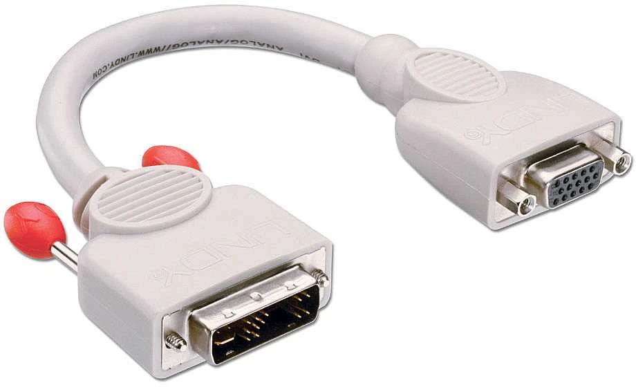 Lindy Adapteris - DVI-I į VGA 0.2m dvigubam monitorių nustatymui