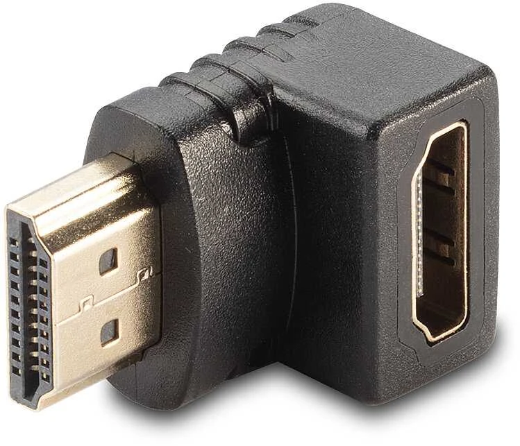 Lindy Adapteris - HDMI M/F 90° Dešinys Kampas 4K UHD 60Hz 18Gb/s