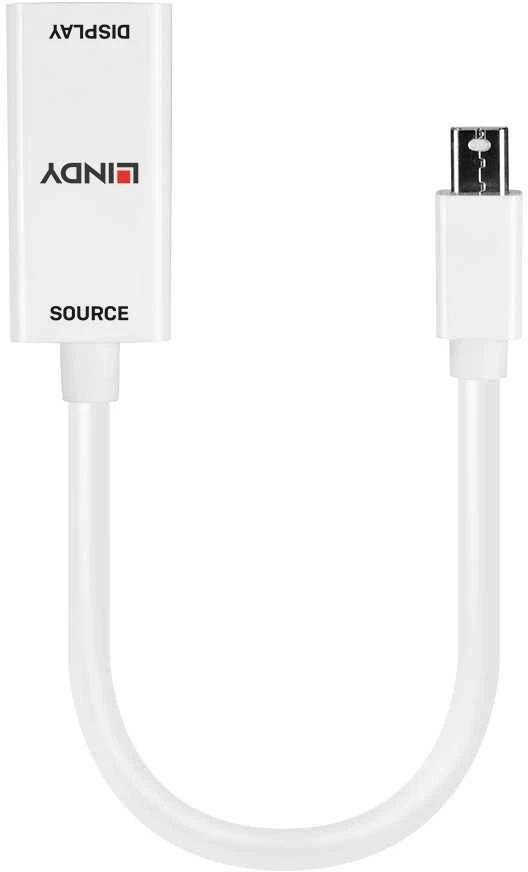 Adapteris - LINDY Mini DisplayPort 1.2 į HDMI 4K Pasyvus Adapteris Konverteris, 30Hz, 10.8Gbps, Baltas