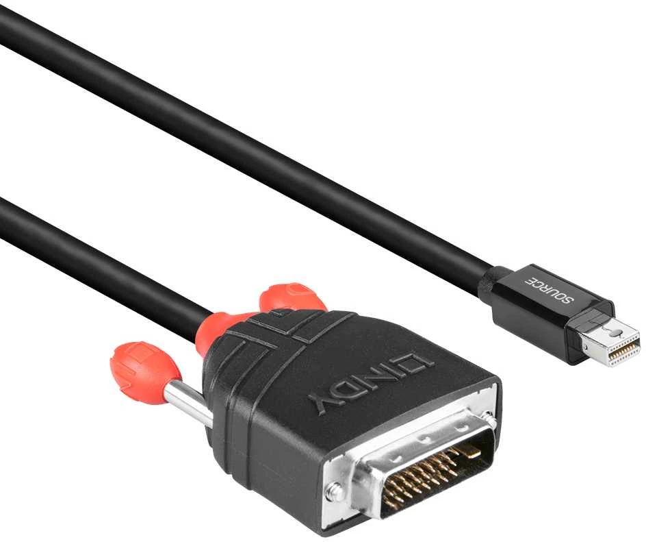 DisplayPort Adapteris - LINDY Mini DisplayPort į DVI Adapteris, 1920x1200@60Hz, 2 m, Juodas