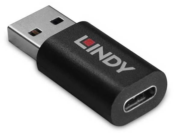 Lindy Adapteris - USB 2.0 Type A M/F į C F, PVC Korpusas, Nikelio Danga