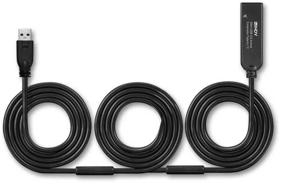 Lindy Adapteris - USB 3.0 Aktyvus Pratęsimas 20m Type A į C 5 Gbps
