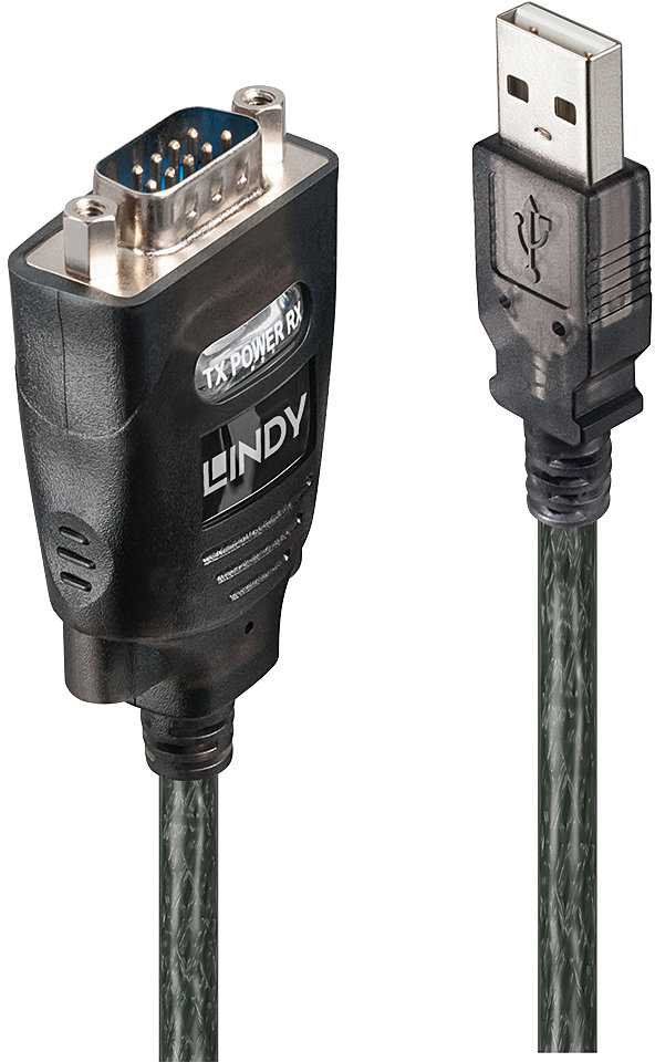 Adapteris - LINDY USB į Konverterį su COM, 1.1 m, Juodas