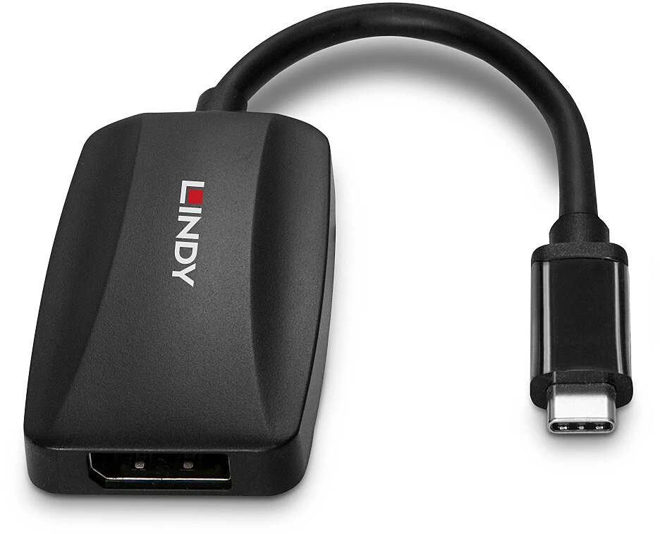 Adapteris - LINDY USB Type C į DisplayPort 8K60 Konverteris, Juodas