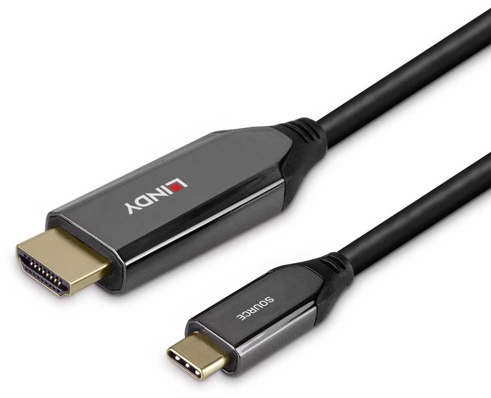 Lindy Adapteris - USB Type C į HDMI 8K60 1m Laidas 48Gbps Auksu Padengtas