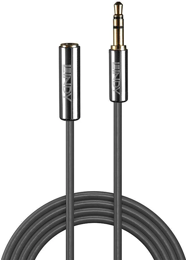 Garso Kabelis - LINDY Cromo Line Garso Kabelio Prailginimas 3.5mm, M/F, 2 m, Antracito Spalva