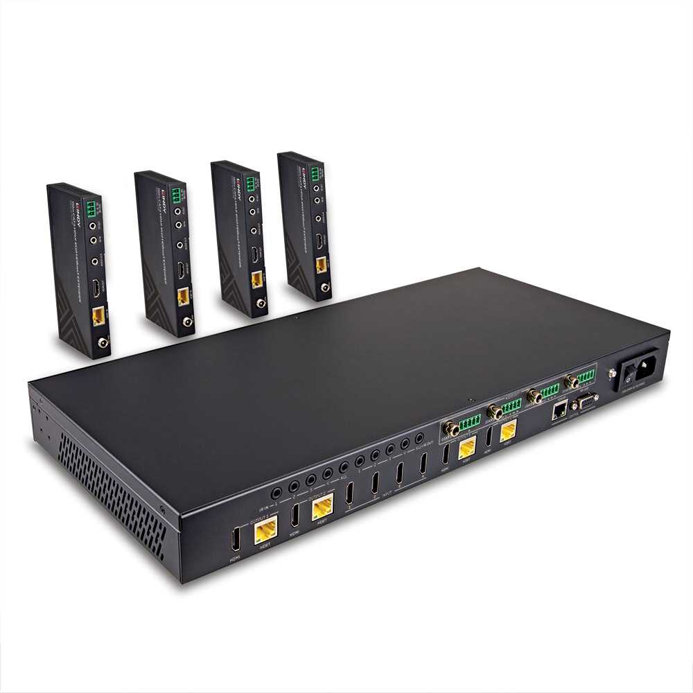 AV Ilgintuvas - LINDY Cat.6 HDMI 4K60 HDBaseT Matrix su 4 Imtuvais 150 m