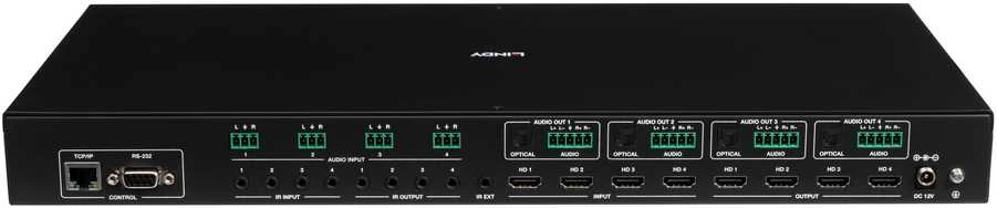 AV Matrix - LINDY AV Matrix 4x4 HDMI 4K60 Multi-View Matrica su Vaizdo Sienos Didinimu
