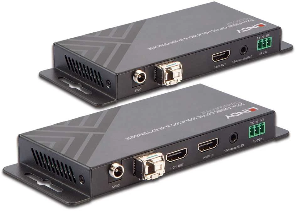 HDMI Ilgintuvas - LINDY 300m/1000m Šviesolaidinis HDMI 4K60, IR, RS232, Garsui