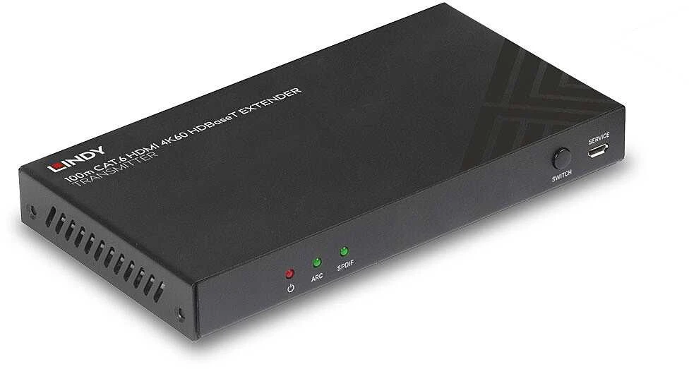 „Lindy“ siųstuvas HDMI 4K60, garso, IR ir RS-232 HDBaseT, Cat.6, 100m