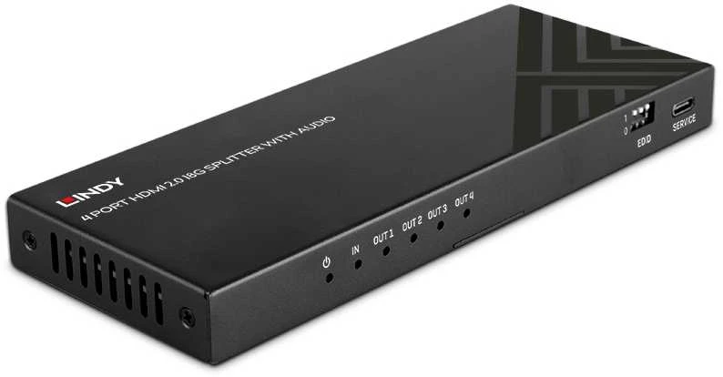 AV Skirstytuvas - LINDY 4 Prievadai HDMI 8K60 48G Sumažinimas su Garso Išvestimi