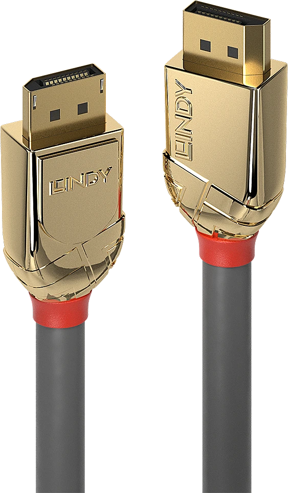 DisplayPort kabelis - LINDY Gold Line DisplayPort 1.2 kabelis, M/M, 15 m, Pilkas