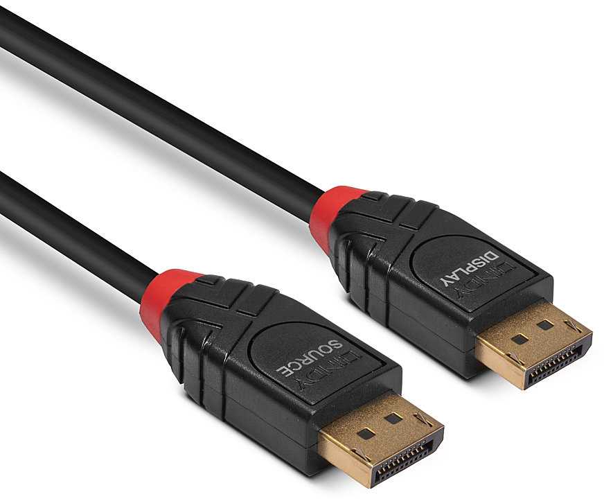 DisplayPort Kabelis - LINDY Aktyvus DisplayPort 1.4 Kabelis, 5 m, Juodas