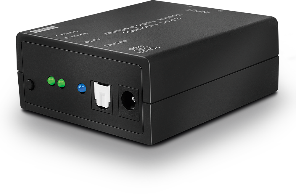 Lindy Garso Jungiklis - Automatinis Optinis 2 Uostų TosLink Jungiklis, Palaikantis PCM, Dolby, DTS